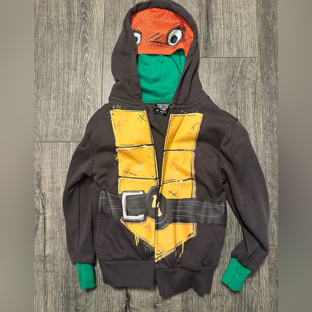 Teenage Mutant Ninja Turtle Kids Boys Full Zip Hoodie with Mask B7
